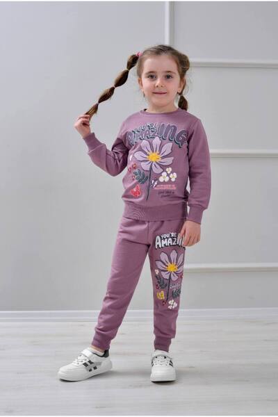 Yağmur Giyim PJK2İ Σετ αθλητικής φόρμας για κορίτσια με σχέδιο λουλουδιών, 2 ...