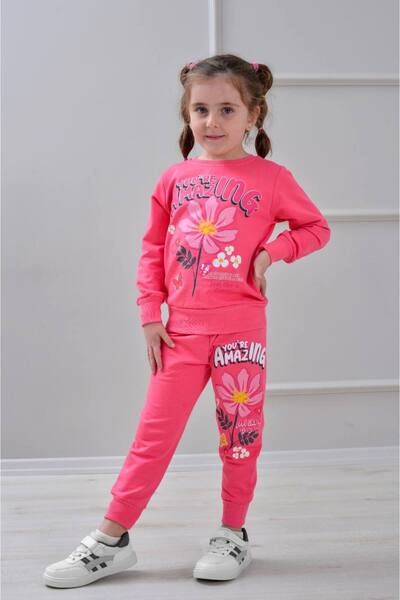 Yağmur Giyim PJK2İ Σετ αθλητικής φόρμας για κορίτσια με σχέδιο λουλουδιών, 2 ...