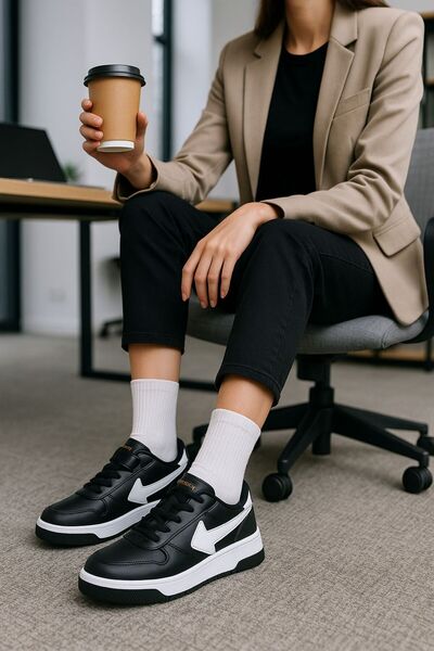 FLARF Unisex Cırtlı Rahat Günlük Sneaker renklı taban Spor Ayakkabı