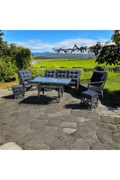 FYAQA HOME Bahçe Takımı Rattan 3+1+1