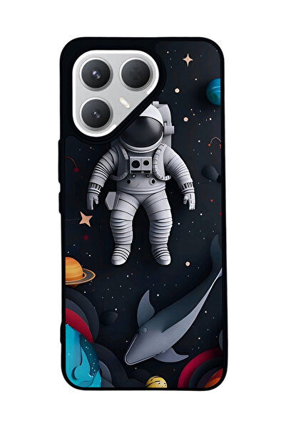 TECNO حافظة سوداء متوافقة مع هاتف Pova 7 Pro – سيليكون ناعم، واقي، غطاء ممتص للصدمات