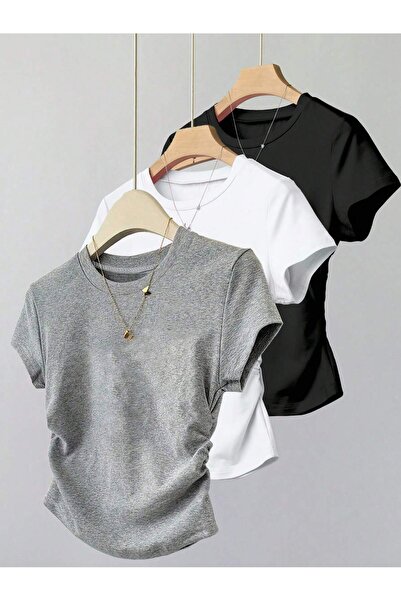 By Layina OVERSIZE BİSİKLET YAKA TİŞÖRT