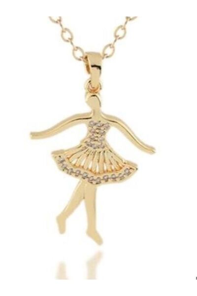 CADI BOUTİQUE قلادة راقصة الباليه من الفولاذ مع حجر الزركون