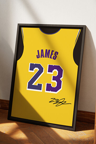 Base Concept LeBron James 23 İmzalı Forma Tasarım Poster Tablo (Çerçeveli)