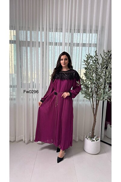 The give me فستان ميدي بورجندي بليسيه