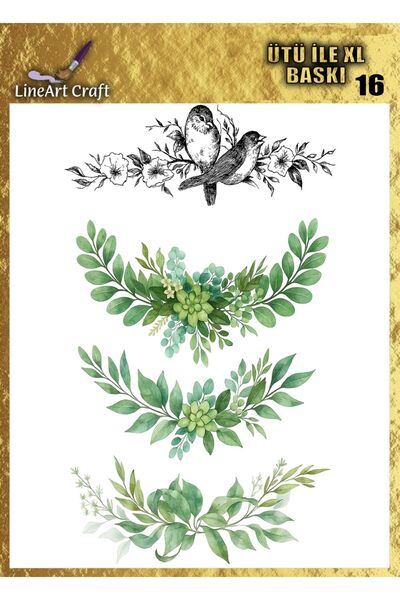 LİNEART Ütü ile Rubon Baskı Transfer Büyük Boy No:RBX16-35x50cm