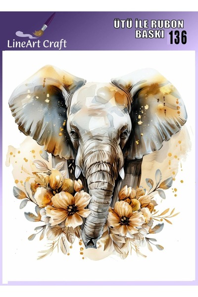 LİNEART Ütü ile Rubon Baskı Transfer No:RB136-30x30cm