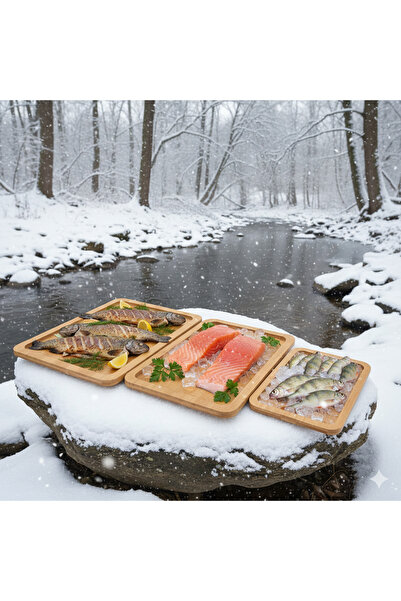 Feroniagold Bamboo 3-Piece Square Presentation Plate