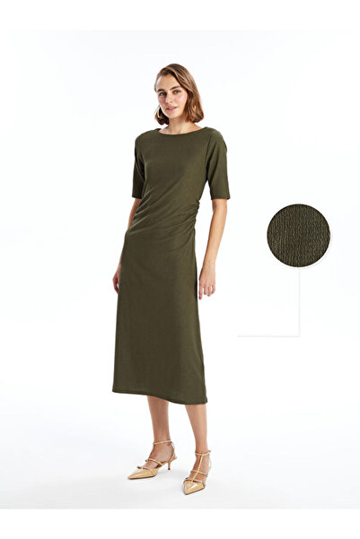 LC Waikiki Crew Neck Textured Dress