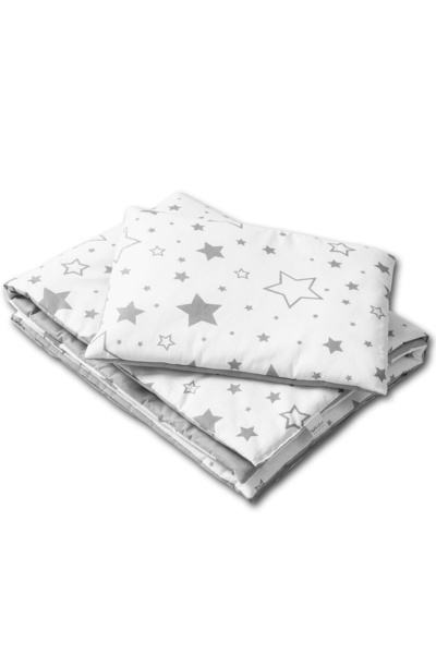 Kidizi Lenjerie patut cosleeper 90x50 cm Galaxy Grey, include cearceaf, perna si pilota
