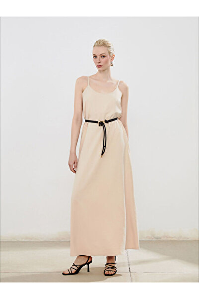 LC Waikiki U Neck Strap Crepe Dress