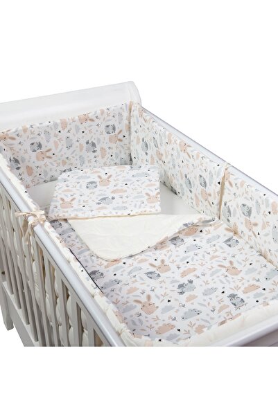 Kidizi Set lenjerie matlasata 5 piese Forest Friends, include perna, plapumioara, aparatoare si c...