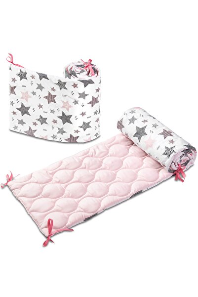 Kidizi Set 2 aparatori matlasate patut 120x60 cm All Pink Stars Deluxe, inalt...