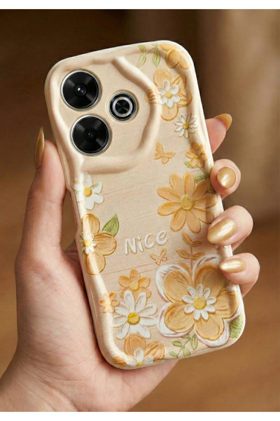 Rivor غطاء متوافق مع هاتف شاومي ريدمي 13 مع حماية للكاميرا ونقش ثلاثي الأبعاد...