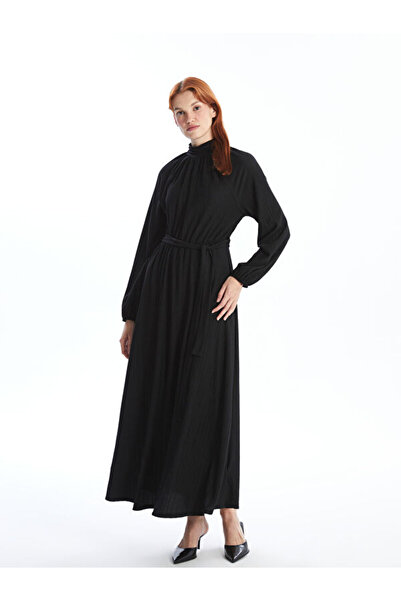 LC Waikiki High Neck Plain Long Sleeve Dress