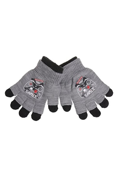 OEM - Mănuși pentru copii, negre și gri, model gamer, 6-10 ani, 1 pereche