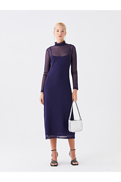 LC Waikiki Рокля с изправен яка и дълги ръкави