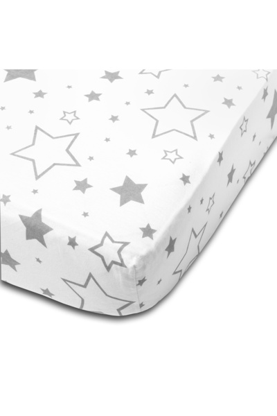 Kidizi Cearceaf din bumbac cu elastic roata pentru patut 140x70 cm Galaxy Grey