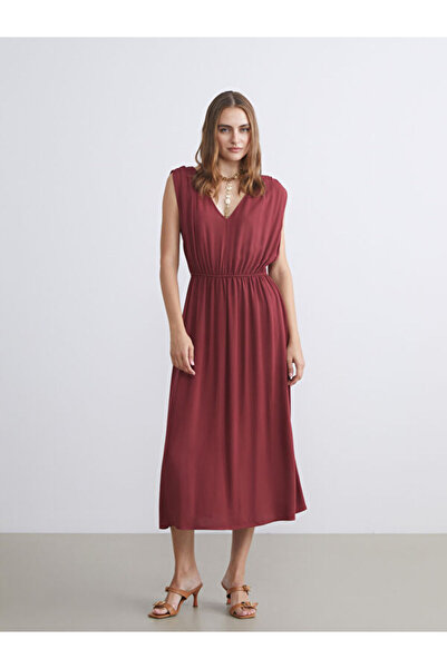 LC Waikiki V-Neck Waist Seated Dress