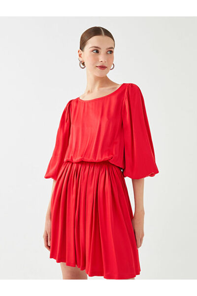 LC Waikiki Crew Neck Plain Short Sleeve Dress