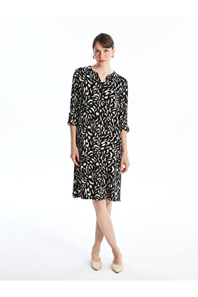 LC Waikiki Cowl Neck Patterned Dress