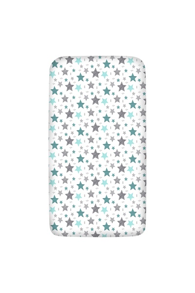 Kidizi Βαμβάκι σεντόνι με λάστιχο για κούνια 120x60 εκ. All Mint Stars