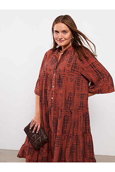 LC Waikiki Shirt Collar Patterned Dress