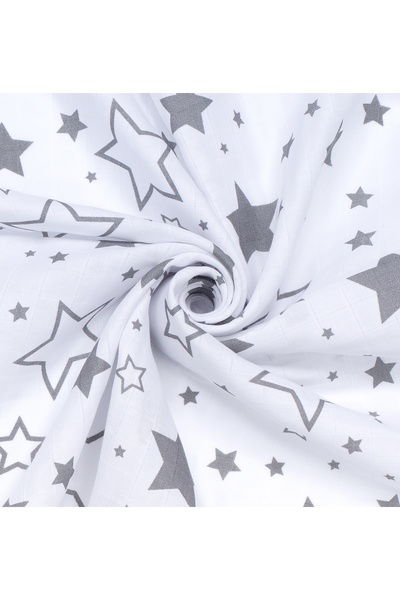 Kidizi Σετ 2 κουβέρτες από μουσελίνα 110x110 εκ. Galaxy Grey, 100% Βαμβάκι