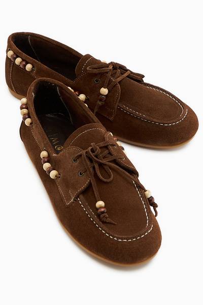 Limoya Liah Дамски мокасини от естествена кожа в цвят кафе