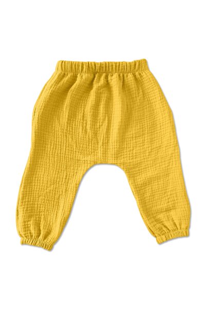 Kidizi Pantaloni lungi copii din muselina tip salvari Sima curry 6-12 luni