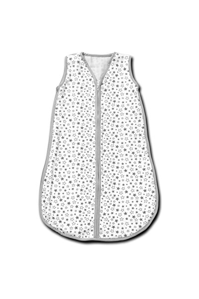 Kidizi Grey Stars muslin summer baby sleeping bag 90 cm, 100% cotton, 6-24 mo...
