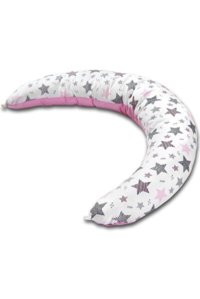 Kidizi Perna gravide 200x35 cm cu husa detasabila Hanna All Pink Stars