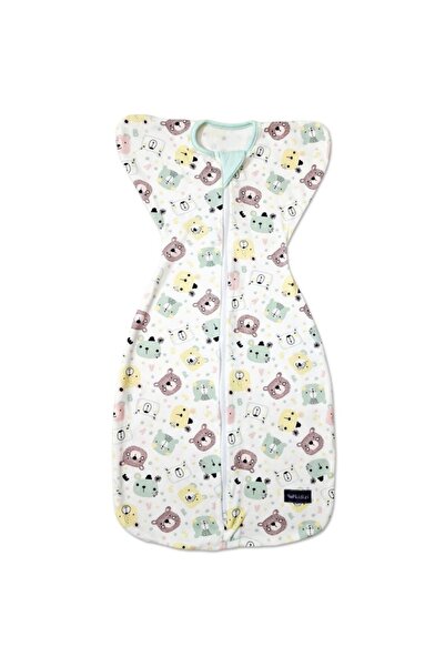 Kidizi Sistem de infasat cu fermoar dublu Swaddel Confort Hello Bear 0-4 luni