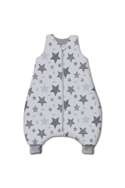 Kidizi Sac de dormit cu picioare pentru copii 6-18 luni Magic Stars Grey 1 tog, mansete transform...