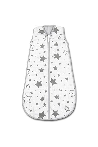 Kidizi Galaxy Grey muslin summer baby sleeping bag 90 cm, 100% cotton, 6-24 months 0.5 TOG