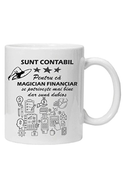CRD PRINT Cană inscripționată cu textul „magician financiar”, CRD PRINT, 330m...