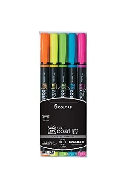 Tombow Set de 5 markere evidențiatoare, culori neon