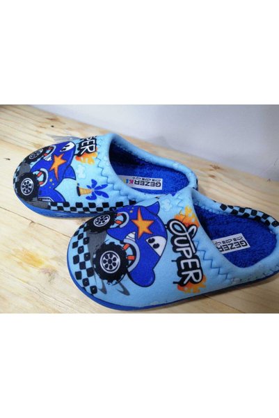 GEZER New Season Winter Car Patterned Cotton Comfortable Sole Boys' Home Slippers