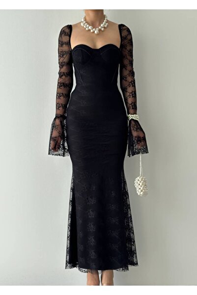 Karteks Dantel İspanyol Kol Davetiye Elbise