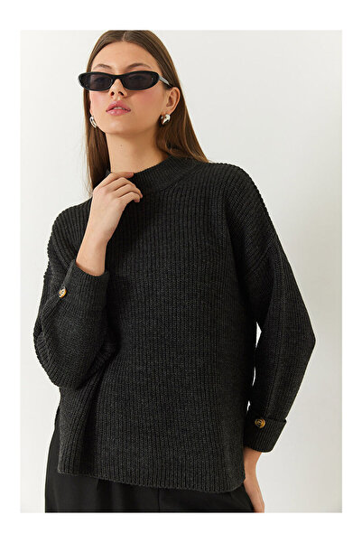 LC Waikiki Antrasit Kadın Selanik Örgü Kazak