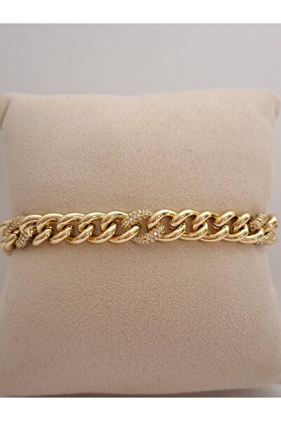 LOREN DESIGN سوار XUPING VIP - سوار ذهبي اللون مرصع بأحجار الزركون من تصميم ا...