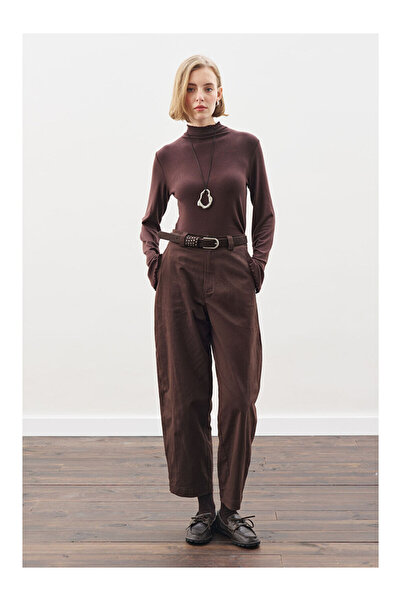 LC Waikiki Kahverengi Barrel Pantolon Acı Kahve