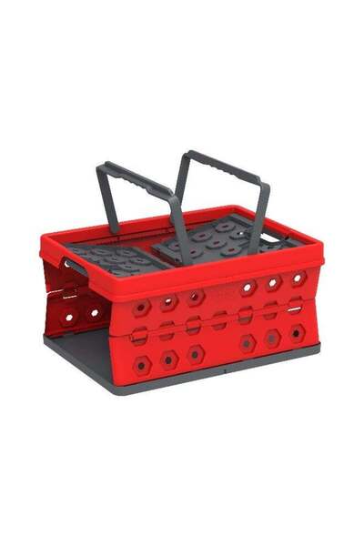 Cosmoplast سلة بلاستيكية قابلة للطي IFCRFL001RD، سعة 32 لترًا - أحمر/رمادي