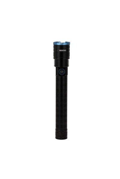 KRYPTON Zoomable LED Flashlight 2000 Lumens – Rechargeable 6000mAh, Type-C, Aluminum, Waterproof