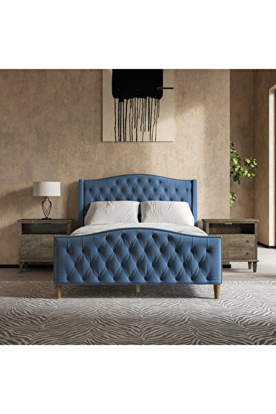 Abdo1996 Talbin Linen Bed - Navy