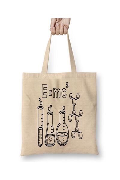 Toyaso Chimie Chimist Einstein E Mc Formula Geantă de pânză albă Geantă de cu...
