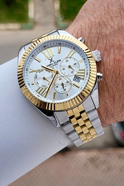 Daniel Klein Gold Gümüş Renk 42 mm İç Göstergeleri Aktif Erkek Kol Saati