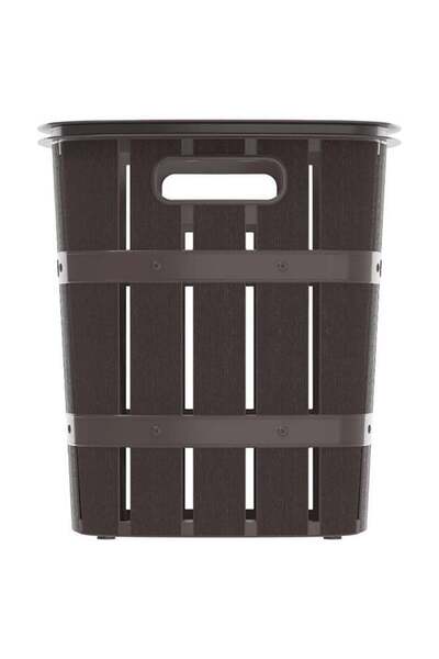 Cosmoplast سلة غسيل من خشب الأرز، لون بني داكن، سعة 33 لترًا