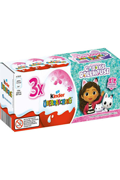Kinder Gabby’s Dollhouse Figürlü Überraschung Surprise Egg x3