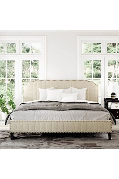 Abdo1996 Teslin Linen Bed - Beige